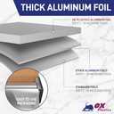 Aluminum Foil Roll 18"x 500 feet (1 Pack) - Aluminum Foil Heavy-Duty, Commercial Grade for Food Service Industry - Silver Foil for Cooking & Roasting