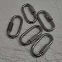 SHONAN 2.3 Inch Stainless Steel Chain Quick Links- 5 Pack 1/4" Locking Carabiners, Chain Hooks, Twist Key Ring Screw Chain Link, 650 Lbs Capacity