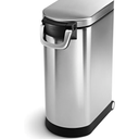 simplehuman 35 Liter, 40 lb / 18.1 kg X-Large Pet Food Storage Container for Dog Food, Cat Food, and Bird Feed, Brushed Stainless Steel