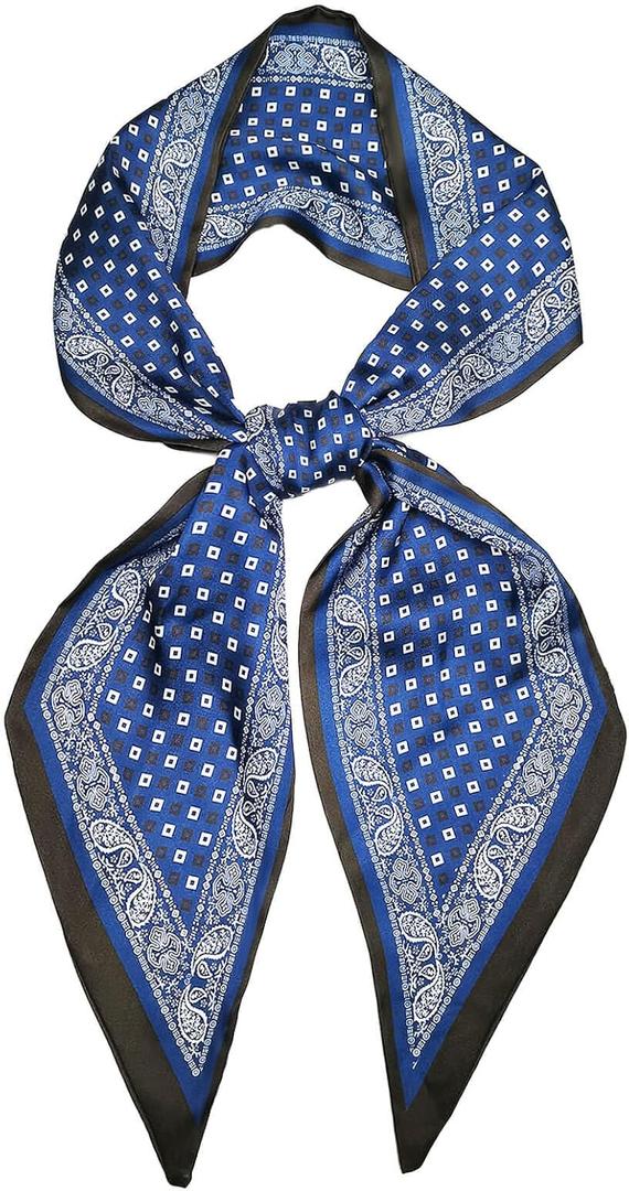 Silk Scarf for Women - Neck, Belt, Hair Tie, and Purse Accessory - Satin Material (Color25)