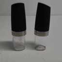 Sweet Alice Gravity Electric Pepper and Salt Grinder Set, Adjustable Coarseness, Battery Powered with LED Light, One Hand Automatic Operation, Stainless Steel Black, 2 Pack (2.5*2.5*7.9inch)