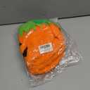 CHOIEO 2 Pcs Halloween Plush Pumpkin Baskets with Handles, Cute Candy Buckets for Trick-or-Treating and Halloween Party Decor (Orange Green Pumpkin Faces)