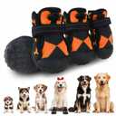 Dog Shoes for Large Small Medium Dogs,Waterproof Dog Boots & Paw Protectors with Breathable Mesh for Summer Hot Pavement,Anti-Slip Dog Booties for Hiking Hardwood Floors Winter Snow (Orange-5)