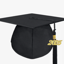 FtyFty Unisex Adult Matte Graduation Cap with Tassel Year Charm 2025 (Pack of 5, Black)