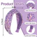 Headbands for Girls, 3 Pack Sequin Knotted Headband for Women Set Cute Glitter Girl Headbands Purple Blue Pink Knot Headband Sparkly Hairband Head Bands Hair Accessories for Girls Toddler