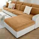 Sectional Couch Covers for L Shaped Sectional Sofa (Left or Right Facing) – Softer Chenille Sofa Covers Washable, Non-Slip Stretch Chaise Slipcover (Only 1PC Chaise Cushion Cover, Khaki), 53.5"D x 22"W x 1"H
