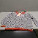 Dokotoo Women's Long Sleeve Sweaters Casual Crewneck Fashion Fall Striped Color Block Shirts High Low Pullover Sweater Tops, Large, Red and Black