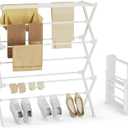 Foldable Clothes Drying Rack, Reinforced Joints, White, 29"W x 12"D x 35.5"H