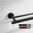 JQK Double Towel Bar 27 Inch, Matte Black Useable Length 24 Inch 304 Stainless Steel Thicken 0.8mm Bath Towel Rack for Bathroom, Towel Holder Wall Mount, TB100L24-PB