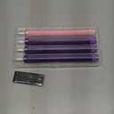 Abkshine Set of 4 LED Christmas Candle Lights, Battery Operated Taper Candles for Advent Wreath, 3 Purple 1 Rose Flickering Wax Flameless Candles for Holiday School Church Celebration