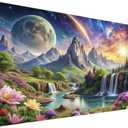 COHAYISY Large Waterfall Diamond Art Painting, DIY Landscape Pack Round Diamond Painting Kits for Adults Beginners, Crystal Rhinestones for Home Wall Decoration Gift 15.7x27.5inch