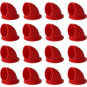 PIAOLGYI 16 Pcs 1.5 Inches Quail Feeder Ports,DIY Automatic Poultry Feeder,No Waste DIY Feed Ports (Red)