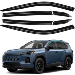 6PCS Side Window Deflectors Compatible with Toyota 2026 RAV4 LE SE XLE XSE Limited Hybrid Accessories Shatterproof Window Rain Guards Window Visors Vent Deflector