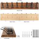 Coat Rack Wall Mount, Wooden Heavy Duty Coat Rack for Wall,8 Triple Coat Hanger Hooks for Hanging Coats,Jacket,Hat,Clothes (Brown, 8 Hooks)