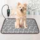 GOLOPET Dog Heating Pad 28x18in with Smart Thermostat Switch and Power Line Protection Tube,Obtained MET and UL Dual Certification,Waterproof Puppy Heating pad-Rose
