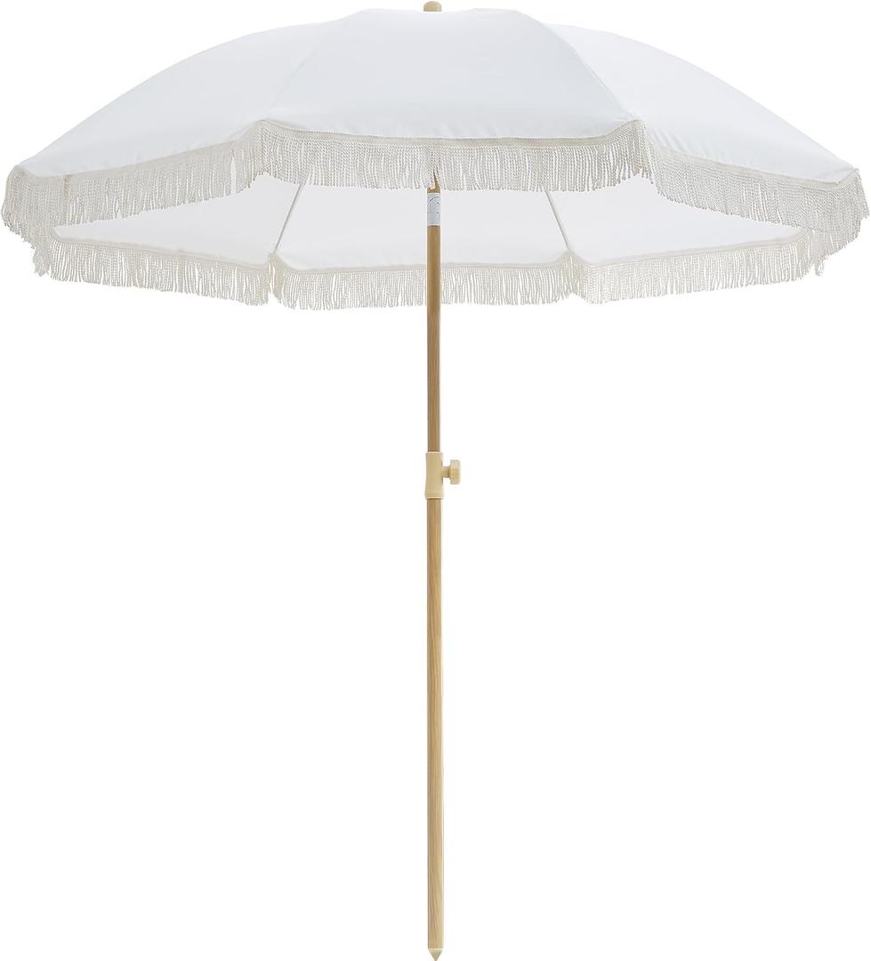 Aohanoi Outdoor Umbrella - Sun Protection, Rain Resistant, Windproof with Manual Open-Close Feature - Ideal for Beach, Camping, and Picnics