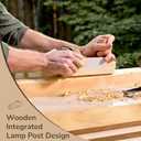 EDISHINE Floor Lamps for Living Room, Upgraded Dual-Sided Lighting, Wooden Corner Floor Lamp, LED Corner Lamp with Remote/Foot Control, 7CCT & Dimmable Standing Lamp for Bedroom, Office, Dark Walnut