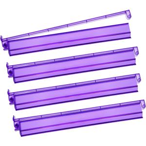 Mahjong Racks with Pushers 4PCS Set Majiang Tile Holder Acrylic Mahjong Racks Accessories and Gifts (Deep Purple)