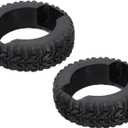 PATIKIL Tire Business Card Holder for Desk, 2Pcs Business Card Holders Rubber Plastic Card Stand Organizer Cards Display for Office Exhibition, Black