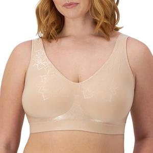 Bali Women's Wireless Bra, Comfort Revolution Seamless T-Shirt Bra, Moisture-Wicking, ComfortFlex Fit L