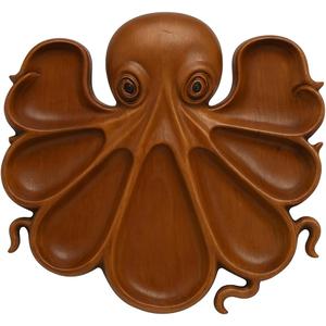 Octopus Serving Tray for Party & Home Decor, Ocean Themed Charcuterie Board, Decorative Octopus Platter for Snacks, Seafood, Beach House Table Display