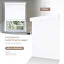 Boolegon Cordless Blackout Roller Shades for Windows, Free-Stop Linen Shades with Valance, Thermal Insulated Fabric, UV Protection Roller Blinds for Home, Office (White, 31" W x 72" H)