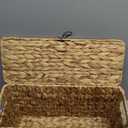 Sumnacon Toilet Paper Basket, Wicker Water Hyacinth Toilet Paper Holder with Handles and Lid, Holds Up to 6 Mega Rolls, Decorative Farmhouse Woven Bathroom Accessories Toilet Tissues Organizer, Large