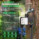 2 Zone Sprinkler Timer for Garden Hose, 8 Programmable Hose Water Timer with Auto Rain Delay, 3.3“ Large LCD Display Digital Irrigation System for Plant, Yard, Lawns, Outdoor