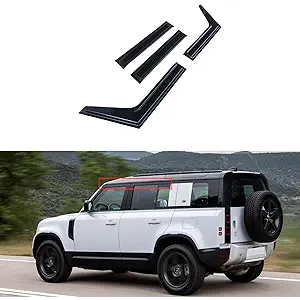 NINTE 4pcs Window Visors Rain Guards Shield Fit for Land Rover Defender 110 2020-2024 Black ABS Painted Wind Protector Visor Deflectors Vent Sun Shades Outside