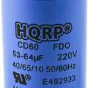 HQRP Start Capacitor Replacement for LiftMaster 30B363 30B532 30B532-1 Sears Craftsman, Chamberlain, Master Mechanic 1/2 Hp Garage Door Opener 53-64MFD 53-64uf 220V CD60