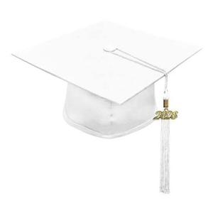 Matte White High School Cap & Tassel - Graduation Caps