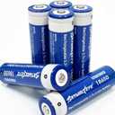 6 Pack 3.7 Volt Button Top Rechargeable Batteries Use 18650 Battery Charger,Lithium Battery 4000mAh for Flashlights, Headlamps, Doorbells, RC Cars,Outdoor Garden Lights (6 BATTERIES)