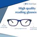 In Style Eyes Seymore Retro Bifocal Reading Glasses - Bifocal Readers for Women and Men, Non-progressive, Adaptive Spring Hinges - Clear Red, 3.0x
