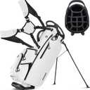 14 Way Golf Stand Bag, Men Women Lightweight Golf Bag with Individual Full-Length Dividers, 9 Tactical Pockets, Cooler Pocket, Rain Cover Ergonomic Dual Strap for Easy Carry