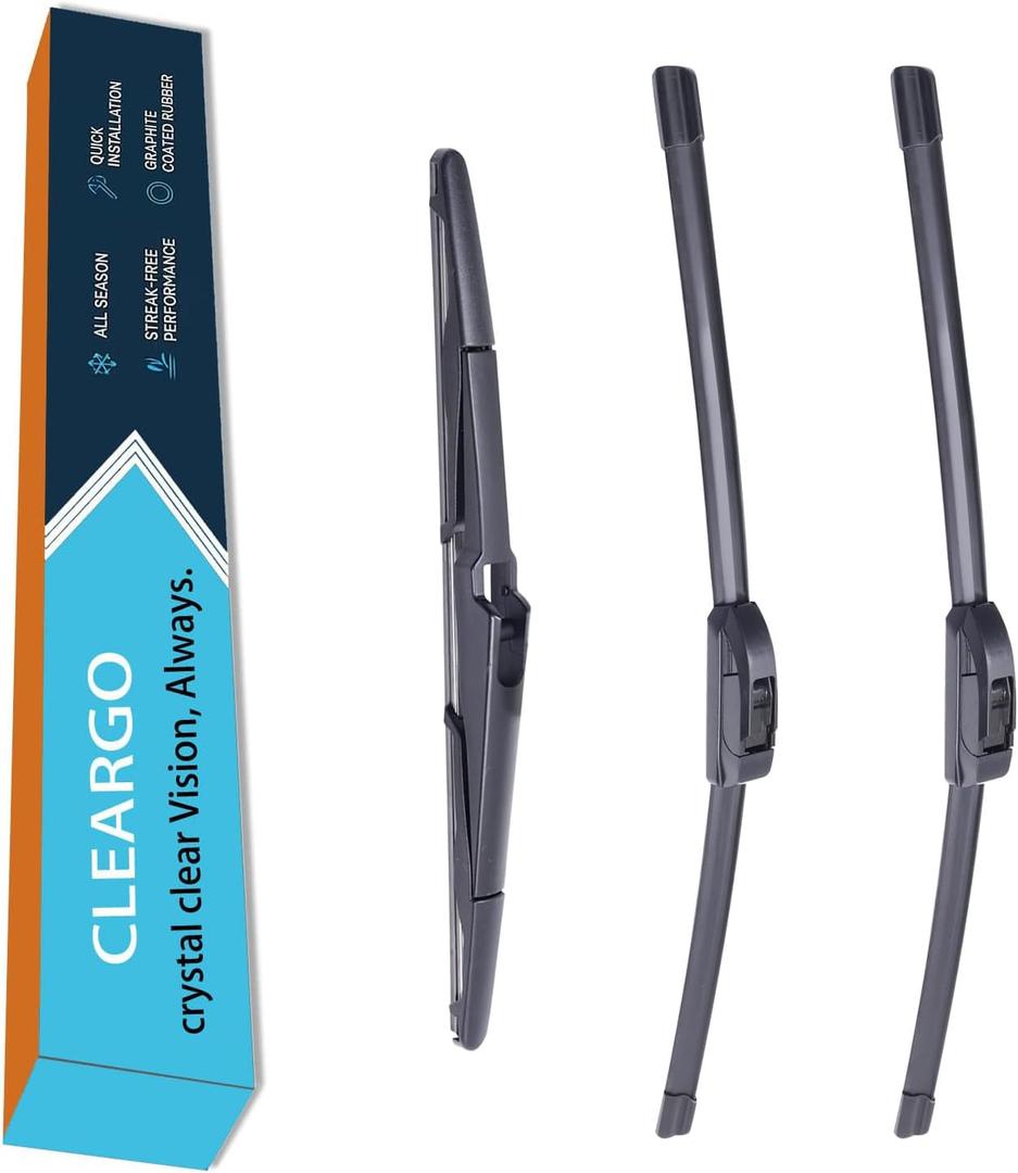 Windshield Wiper Blades Kit for 2023 2024 2025 Kia Sportage Front & Rear Replacement, All-Season Performance, Easy Snap-On Installation