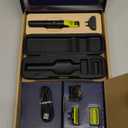 Philips Norelco OneBlade 360 with Connectivity Hybrid Face + Body, Electric Beard Trimmer, Shaver and Body Groomer Kit with 360 Blade Tech, 1x360 Blade, 5-in-1 Comb, Travel Case, Model QP4631/90 (Black/Lime Green)