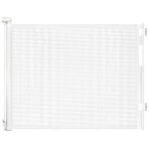 Retractable Baby Gate for Stairs and Doorways, 55" Wide x 33" Tall Mesh Dog Gate for Indoor & Outdoor Use, Safety Gate for Babies and Pets, Child Gates for Hallways, Hardware Mounted, White