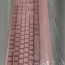 MEETION Wireless Keyboard and Mouse, Full-Sized Cordless Keyboard with Wrist Rest, 3 DPI Adjustable Mouse, Keyboard and Mouse Set with 2.4GHz USB Receiver, for PC/Computer/Laptop/Windows/Mac, Pink