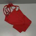 Women's Yoga Outfits Backless Strappy Sports Bra and High waisted hip-lifting shorts Matching workout set (Red 1) S