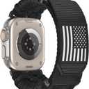 CAGOS Rugged Nylon Apple Watch,  Breathable Braided Nylon Strap Sport Loop Adjustable Wristbands for iWatch, Size: M/L(7.7"-9.5")