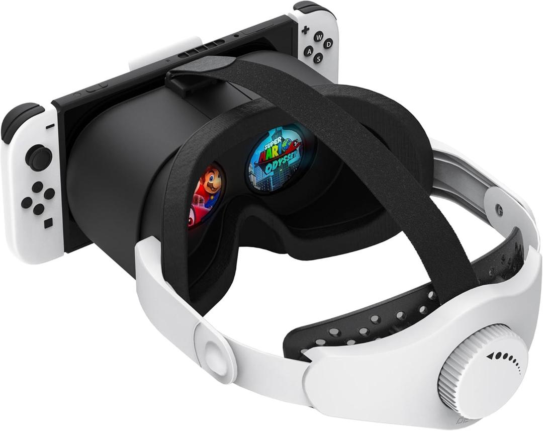Upgraded VR Headset for Nintendo Switch, Switch OLED Model Virtual Reality Glasses with Adjustable HD Lenses and Head Strap, Labo VR Kit 3D Goggles Accessory