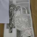 Plug in Crystal Ceramic White Chandelier, Glass Chandeliers,White crystal Hanging Pendant Light with Clear Cord and On/Off, 4 Light Crystal Chandelier for wedding, Kitchen, Dining,Foyer, Mini room