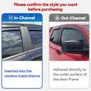 in-Channel Window Visors Rain Guards for 2016-2023 Toyota Tacoma Double Cab, Window Vent Wind Deflectors Visors Shades for 16-23 Tacoma