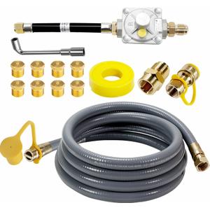 Upgraded Propane to Natural Gas Conversion Kit with Regulator & Brass Nozzles in Three Different Orifices, 10 Natural Gas Conversion Kit Fit for Weber Genesis, Spirit, Genesis II, Spirit II Grill