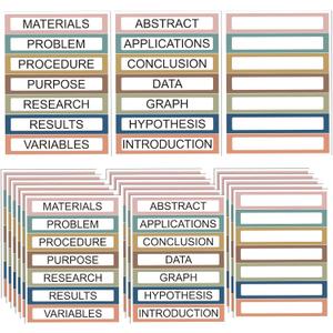 Kolldenn 20 Sheets Self Adhesive Presentation Science Subtitles Blank Science Fair Display Boards Labels Fair Board Supplies Titles for Classroom (Bright)
