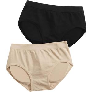 OYOANGLE Women's 2 Piece Solid Butt Lifter Hip Pads Enhancer Shapewear Panties, Large