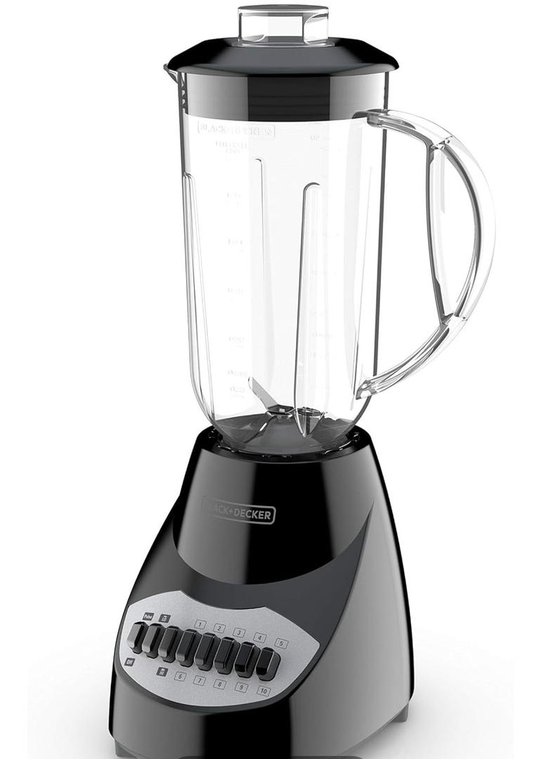 BLACK+DECKER Crush Master Blender, 10-Speeds with Stainless Steel Blades, Black, BL2010BP