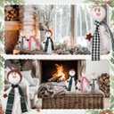 SmoothNovelty 3 Pcs Christmas Snowman Decoration Let It Snow Snowman Ghost Table Centerpiece Winter Snow Man Figurine Wooden Tabletop Decor for Xmas Home Party Favor Gift