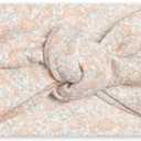 Colored Organics Baby Organic Cotton Hattie Bow Wrap Headband (Arbor Floral / Powder + Shell)