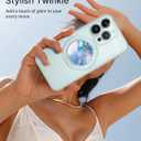 Typecase Magnetic Phone Grip Holder: Adjustable Finger Ring Kickstand - Adapter Ring Included - Phone Grips for Back Compatible with iPhone Android Kindle Accessories - Blue Marble